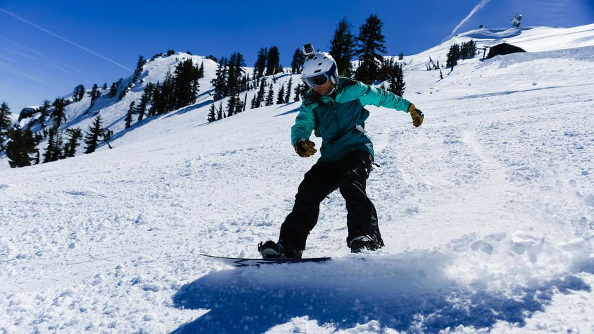 snowboarding at Alpine Meadows