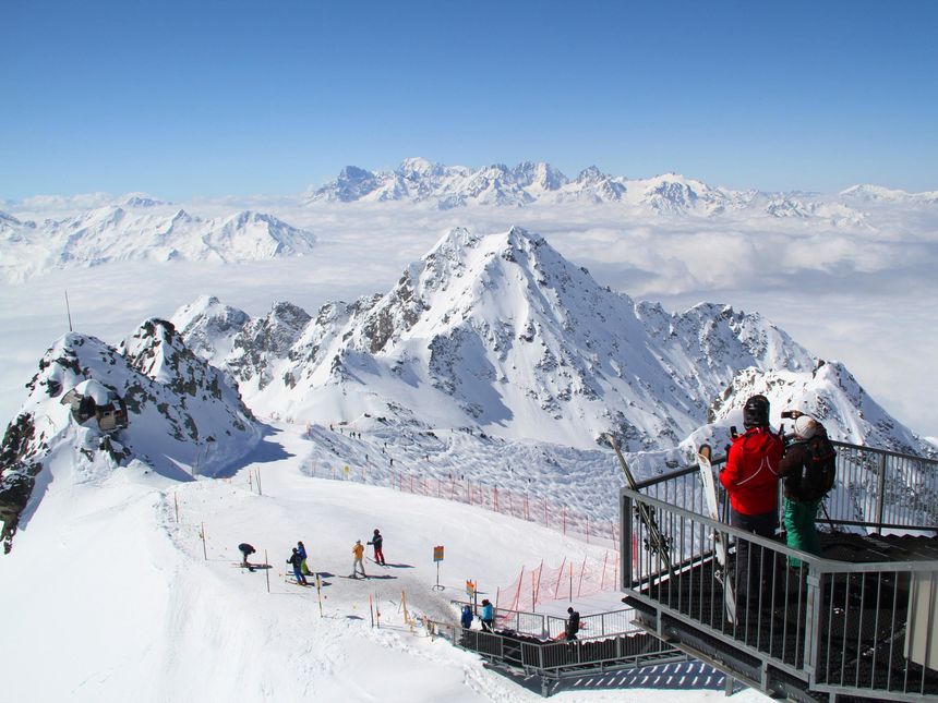 views from Mont Fort summit Verbier Switzerland